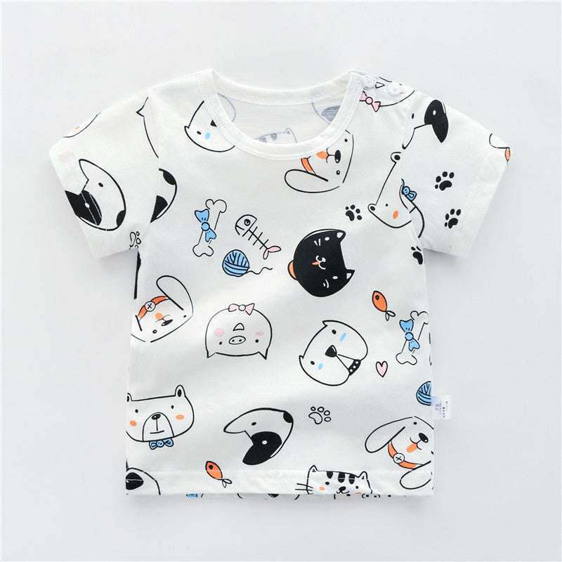 Children's Cotton T-Shirt - Cotton, Unisex, Short Sleeve, All-Match Style - Minihomy