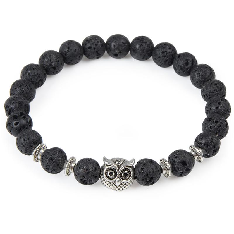 Natural Stone Owl Head Yoga Bracelet - Minihomy