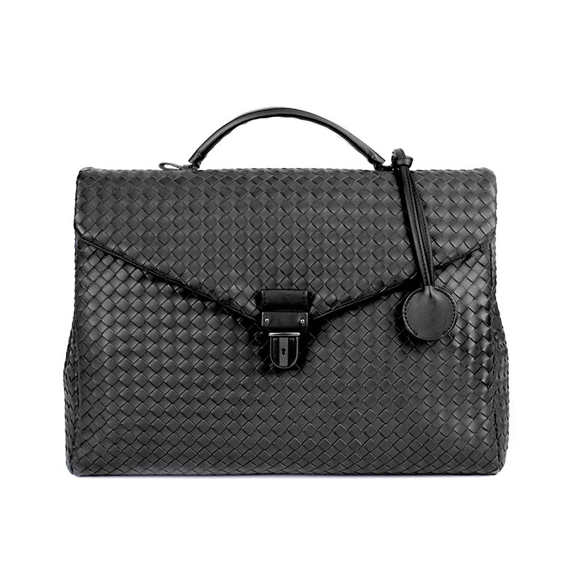 Men's Briefcase Casual Flap Weave Business - Minihomy