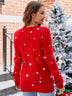 Autumn And Winter Letter Embroidery Christmas Red Sweaters Long Sleeve - Minihomy