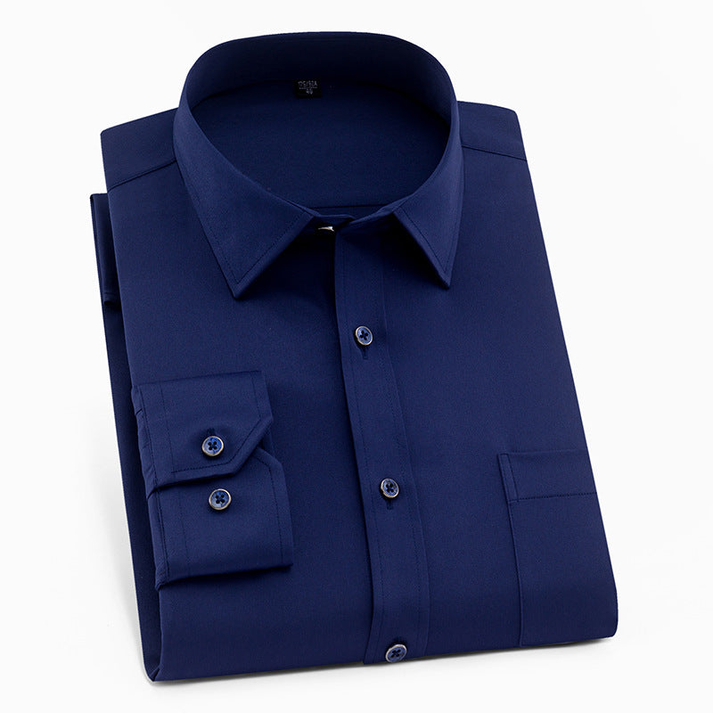 Men's Solid Color Square Collar Long-sleeved Shirt - Minihomy