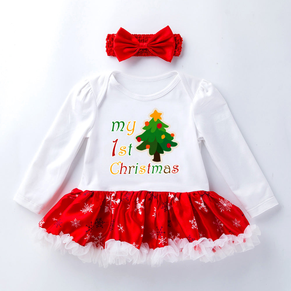 Long Sleeve Romper Dress Baby Jumpsuit Romper Baby clothes - Minihomy