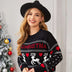 Cute Elk Heart Print Sweater Women Pullover Christmas Knitted Sweater Winter Tops - Minihomy