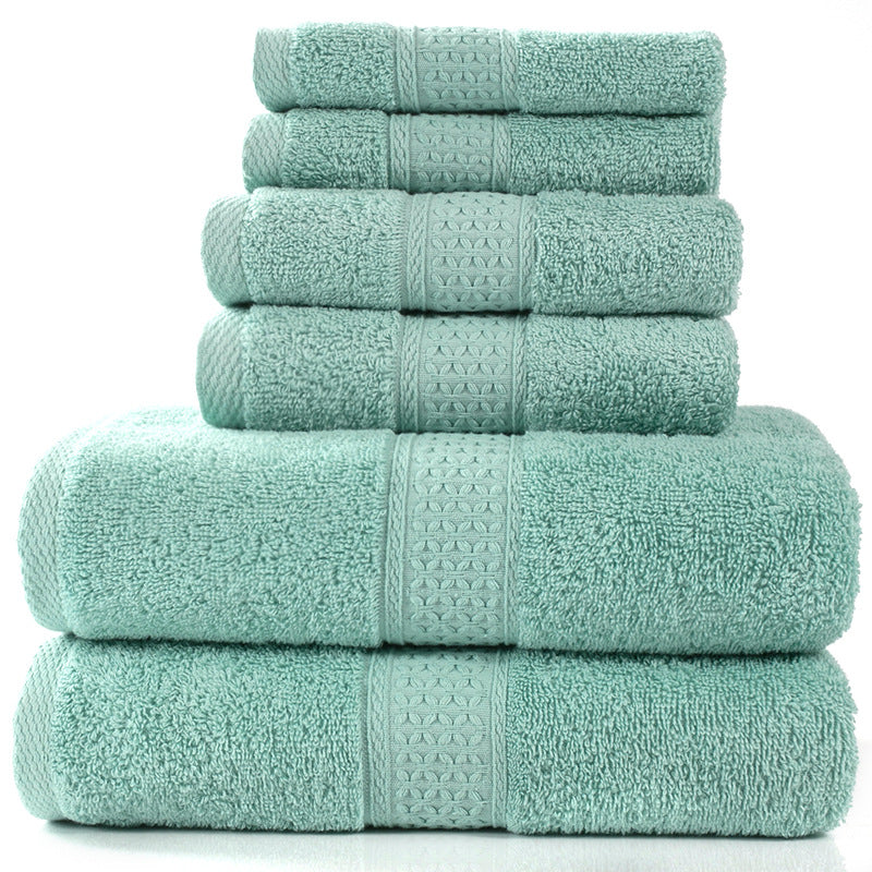 Home Simple Cotton Absorbent Towel Bath Towel 6-Piece Set: Fashionable Simplicity for Your Home - Minihomy