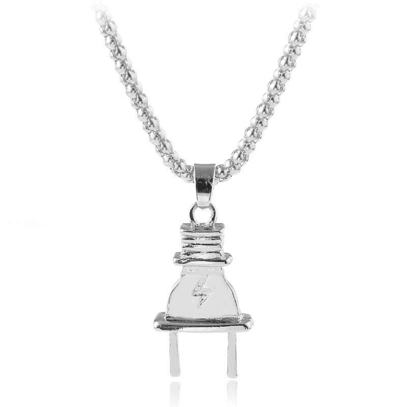 Creative Personality Alloy Lightning Plug Pendant Necklace - Minihomy