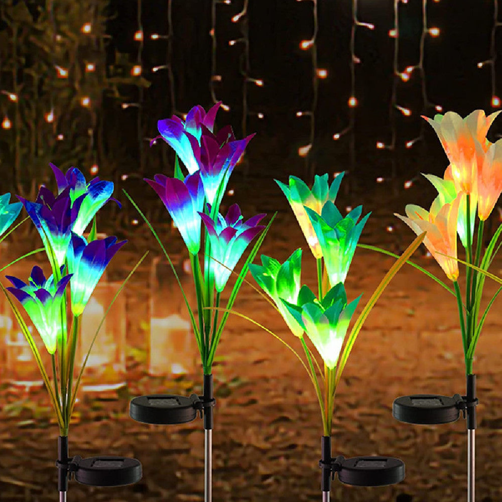 Solar Lily Flower Lights - LED Garden Lights, Waterproof Lawn & Landscape Decor