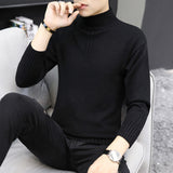 Men's Pure Color Half Collar Sweater: Embrace Casual Elegance - Minihomy