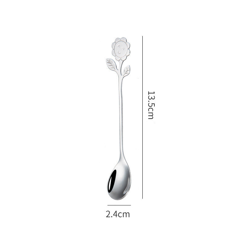 Japanese Style Stainless Steel Cartoon Sunflower Spoon - Minihomy