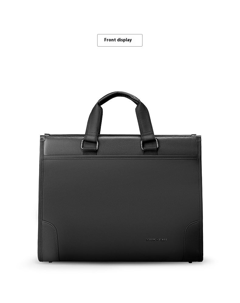 Men's Leather Briefcase for Laptop, Tablet & Notebook - Business Travel Bag - Minihomy