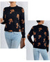 Jacquard Crewneck Pullover Knitted Sweaters For Women Casual Skull Halloween Sweater - Minihomy