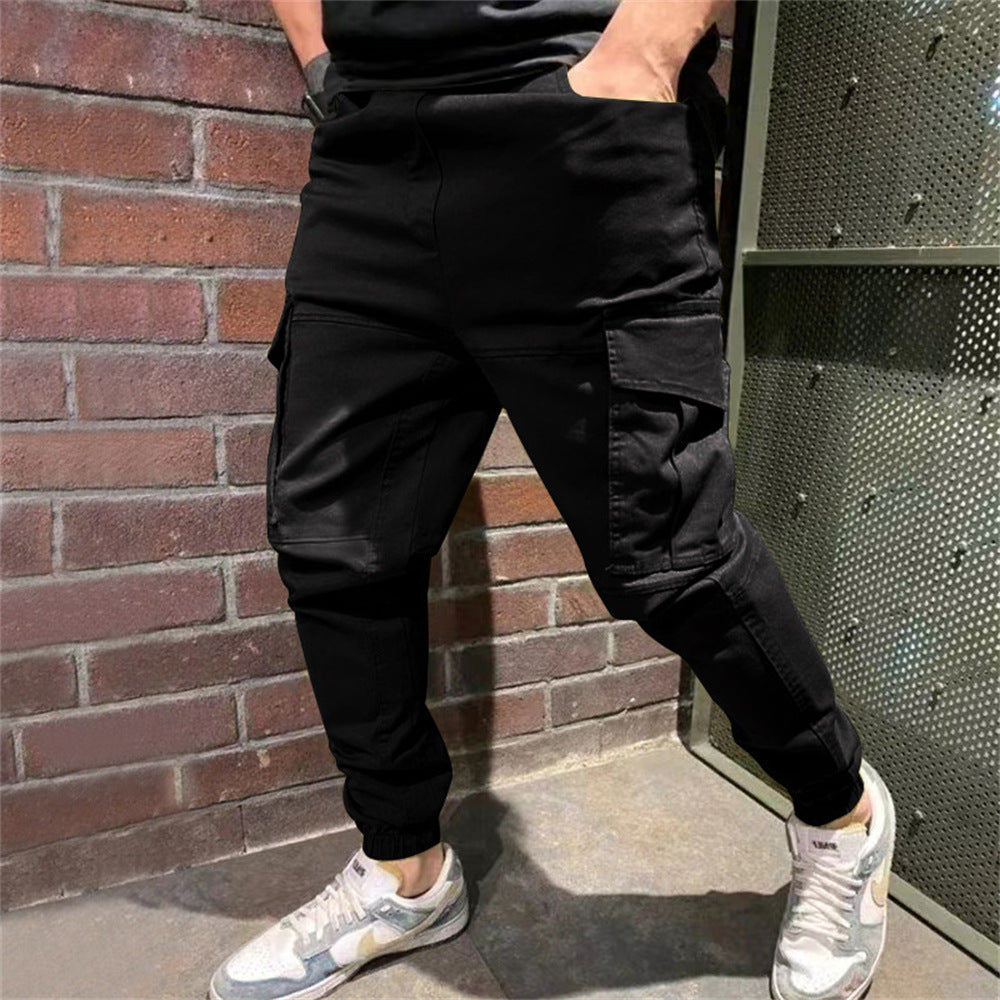 Mens Sports Pants With Pockets Casual Cargo Trousers - Minihomy