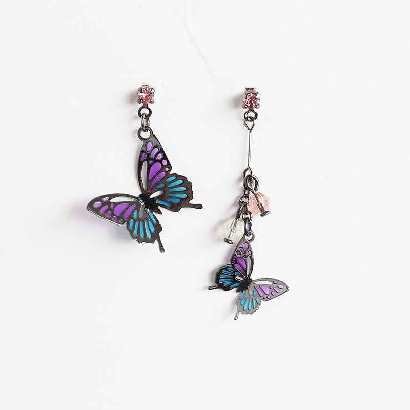 Asymmetric Butterfly Earrings - Fashion Ear Clip - Minihomy