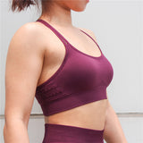 Perforated Fitness Gym Bra for Women with Double Straps - Seamless Sport Yoga Bra - Minihomy