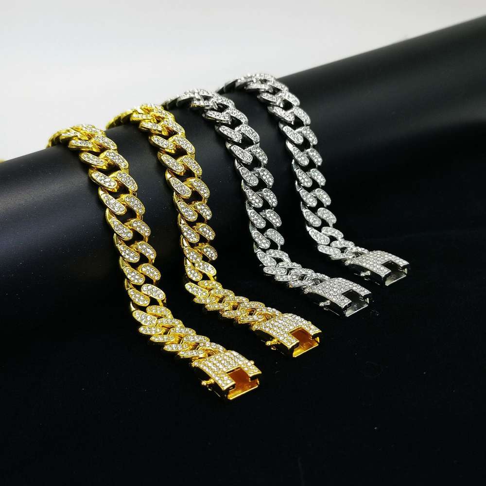 Flat Cuban Link Chain Diamond Bracelet - Minihomy