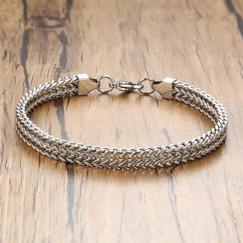 18K Gold Thick Hemp Flower Bracelet - Titanium Steel, Unisex Jewelry Gift - Minihomy