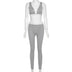 Deep V high waist sports suit - Minihomy