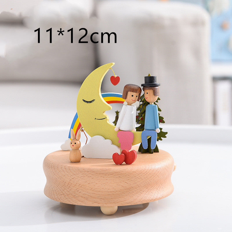 Music Boxes Innovative Rotating Musical Box Wooden Music Box Table Decoration - Minihomy