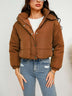 Hooded Short Cotton Coat Solid Color Winter Women - Minihomy