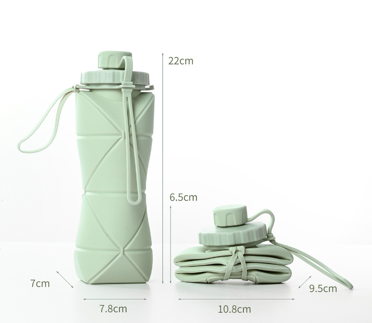 600ml Folding Silicone Water Bottle - Portable Sports Bottle - Minihomy