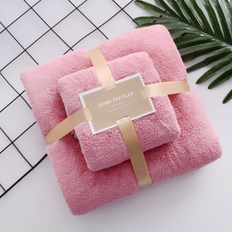 High-density Coral Fleece Towel Bath Towel Set - Minihomy