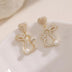 Pearl Bunny For Women Silver Pin Earrings - Minihomy