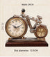 Lisheng European Clock Sitting Room Quiet Retro Clock Creative Desk Clock Decorative Clock Bicycle Ornament Quartz Clock - Minihomy