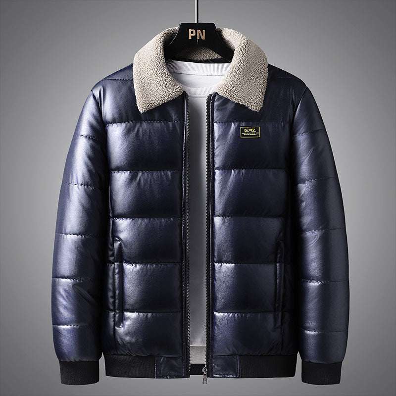 Lapel Collar Men's Winter Jacket Thickened - Minihomy