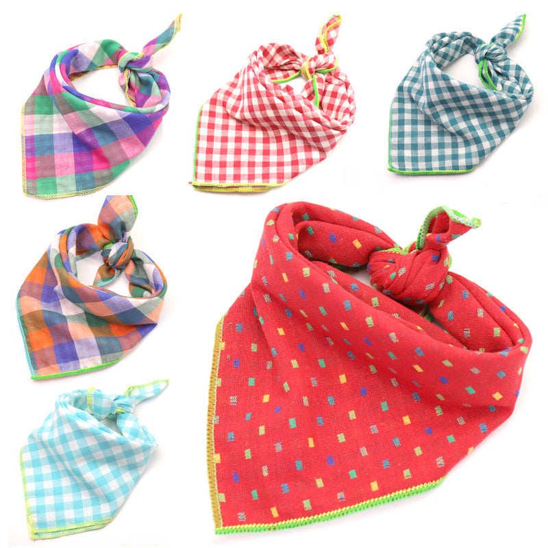 Pup Up the Style: Plaid Double Sided Cotton Pet Scarf!