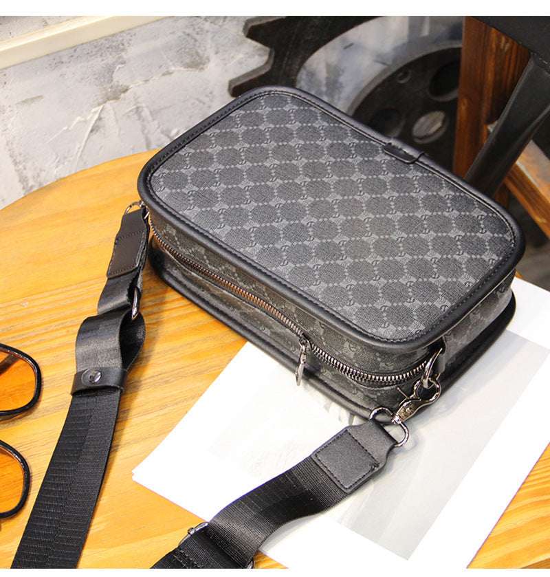 Plaid Fashion Shoulder Street Trendy Small Crossbody Bag Leisure Commute Small Square Men's Bag - Minihomy