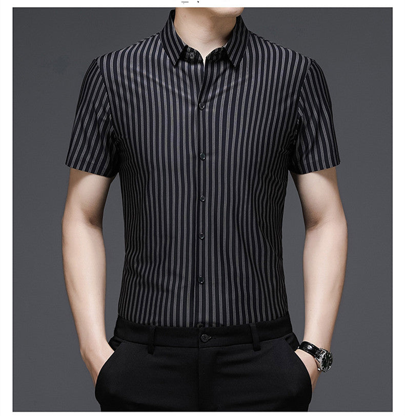 Woodpecker Silk Shirt Men's Short Sleeve