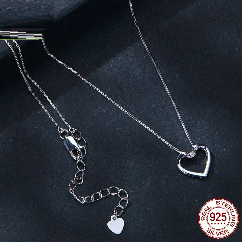 Heart-shaped Moissanite Necklace Simple Classic S925 Sterling Silver - Minihomy