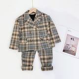 Small medium and big kids plaid jacket