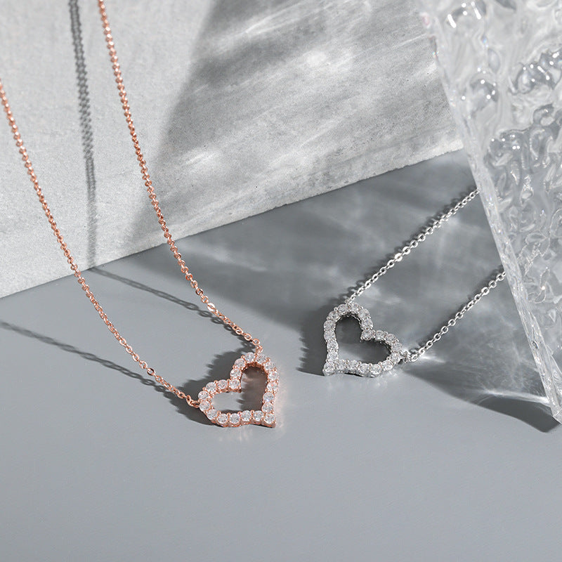 Exquisite Heart Necklace For Women - All-Matching Japanese Peach Heart Clavicle in Rose Gold - Minihomy