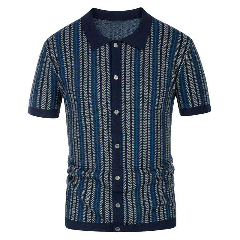 Men's Business Striped Jacquard Knitwear - Minihomy