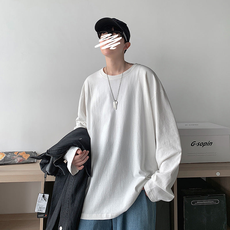 Legible Spring Autumn Long Sleeve T-shirts - Men's O-Neck Loose Fit - Minihomy