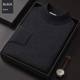 Fall Winter Men Half-Collar Wool Sweater - Minihomy