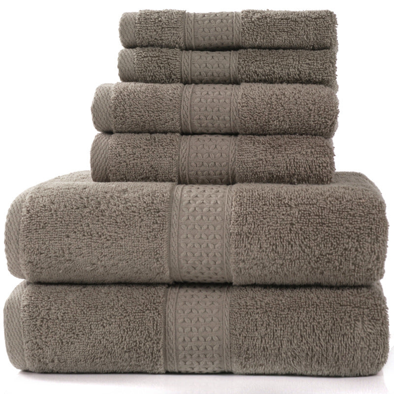 Home Simple Cotton Absorbent Towel Bath Towel 6-Piece Set: Fashionable Simplicity for Your Home - Minihomy