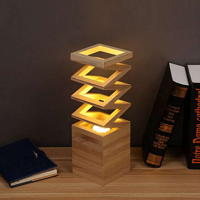 Creative solid wood table lamp - Minihomy