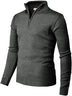 Men's Casual Slim Pullover Knit Zipper Stand Collar Polo Shirt - Minihomy