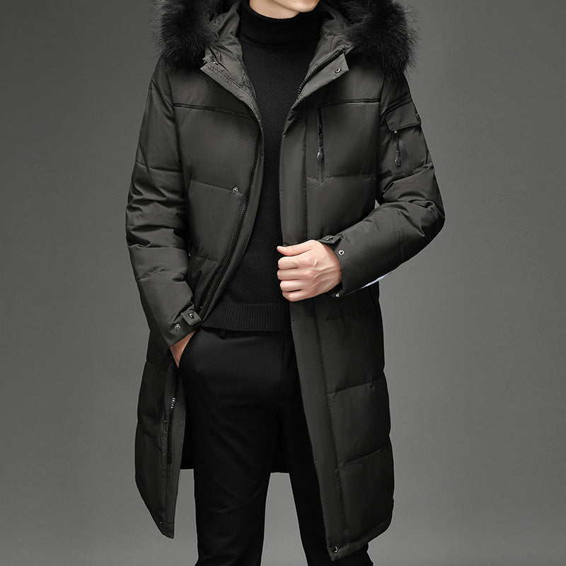 Men's Long Over Knee Down Warm Jacket - Minihomy