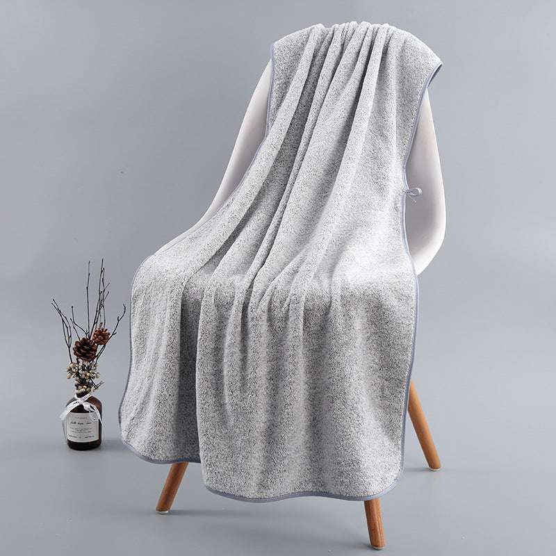 Bamboo Charcoal Solid Color Household Bath Towel for Adults - Minihomy