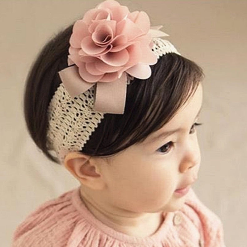 Baby Lace Headband: Flower Style Fabric Hair Band - Minihomy