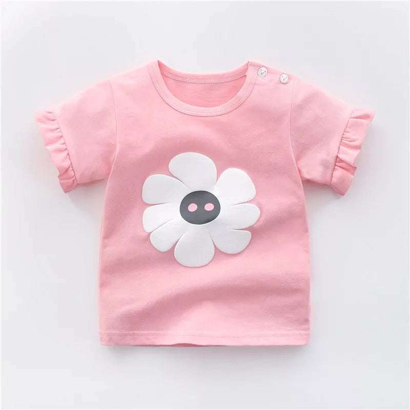 Children's Cotton T-Shirt - Cotton, Unisex, Short Sleeve, All-Match Style - Minihomy