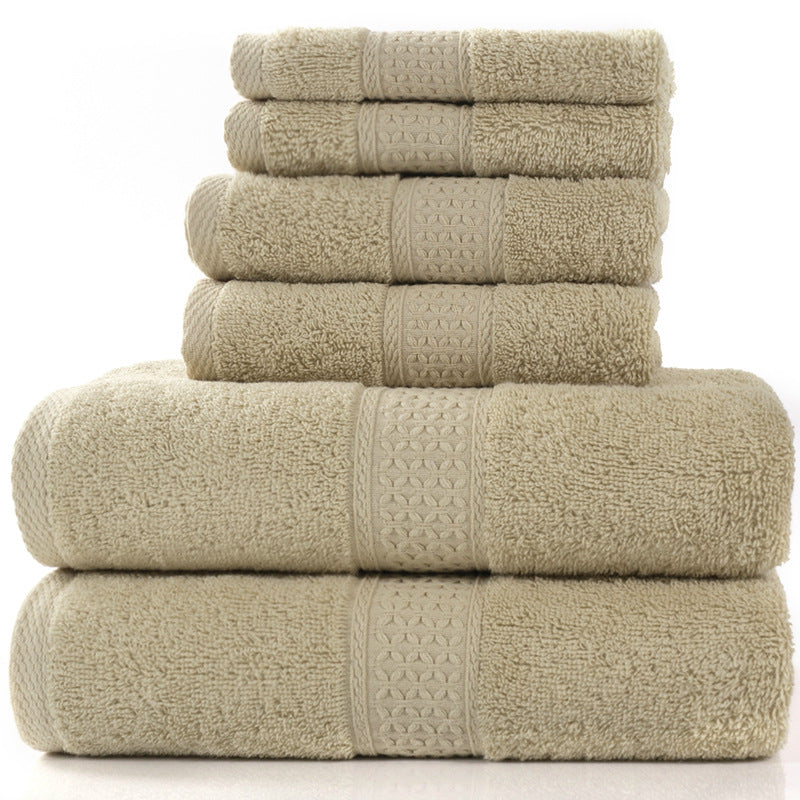 Home Simple Cotton Absorbent Towel Bath Towel 6-Piece Set: Fashionable Simplicity for Your Home - Minihomy