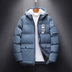 Men's Hooded Slim Fit Casual Down Cotton Padded Jacket: Stay Warm in Style - Minihomy