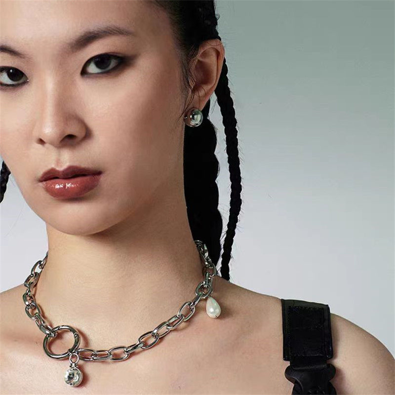 Pearl Necklace Collarbone Chain Splicing Adjustable - Minihomy