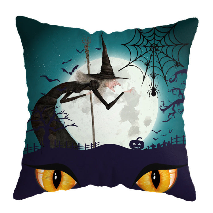 Linen Skull Halloween Pillow Cover - Minihomy