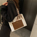 Contrast Color One Shoulder Underarm Tote Big Bag Korean Style Fashion Crossbody - Minihomy