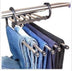 5-in-1 Multifunctional Wardrobe Hangers - Stainless Steel Clothes Hangers for Pants, Shirts, & More - Minihomy