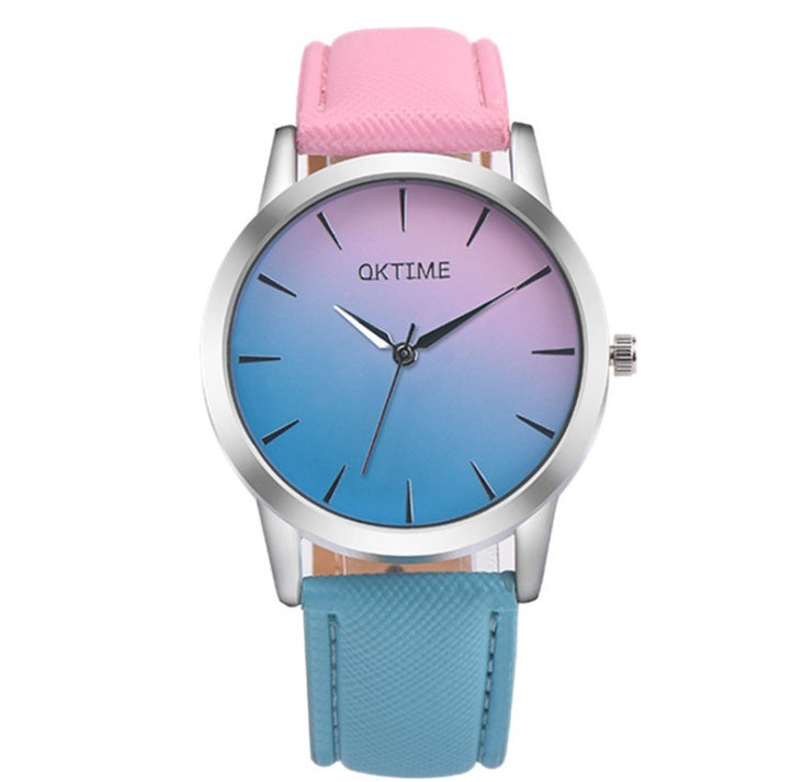 Casual Retro Rainbow Design Watch Women Analog Quartz Wristwatches Clock   Elegant Lady Wristwatch Woman Time - Minihomy